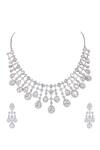 Auraa Trends_White Imitation Diamonds American Zircon Necklace Set_Online_at_Aza_Fashions