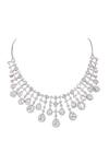 Buy_Auraa Trends_White Imitation Diamonds American Zircon Necklace Set_Online_at_Aza_Fashions