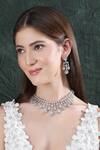Buy_Auraa Trends_White Imitation Diamonds American Zircon Necklace Set_at_Aza_Fashions