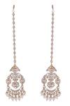 Shop_Auraa Trends_Gold Plated Stones Embellished Chand Earrings _at_Aza_Fashions