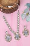 Auraa Trends_Blue Stones, Faux Diamonds Rhodium Plated Embellished Necklace Set _Online_at_Aza_Fashions