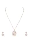 Buy_Auraa Trends_Gold Plated Diamonds, Stones Jaali Drop Pendant Necklace Set _Online_at_Aza_Fashions