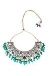 Buy_Auraa Trends_Green Stones Peacock Feather Embellished Necklace Set 