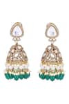 Shop_Auraa Trends_Green Stones Kundan Embellished Choker And Earrings Set _at_Aza_Fashions