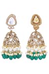 Auraa Trends_Green Stones Kundan Embellished Choker And Earrings Set _at_Aza_Fashions