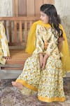 Buy_The Plum Bum_Yellow Cotton Floral Pattern Kurta Sharara Set _Online_at_Aza_Fashions