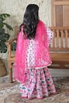 Shop_The Plum Bum_Pink Cotton Hand Block Print Floral Gulabo Sharara Set _at_Aza_Fashions