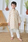 Buy_The Plum Bum_Ivory Cotton Printed Floral Straight Kurta With Pant _at_Aza_Fashions