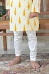 The Plum Bum_Ivory Cotton Hand Block Print Leaf Kurta With Pant _Online_at_Aza_Fashions