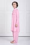 Shop_The Pony & Peony Co._Pink Rayon Solid Aariv Kurta And Pant Set _at_Aza_Fashions