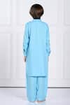 Shop_The Pony & Peony Co._Blue Rayon Solid Ziaan Kurta And Pant Set _at_Aza_Fashions