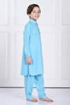 Shop_The Pony & Peony Co._Blue Rayon Solid Ziaan Kurta And Pant Set _Online_at_Aza_Fashions