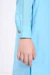 Buy_The Pony & Peony Co._Blue Rayon Solid Ziaan Kurta And Pant Set 