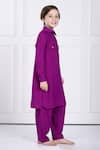 Buy_The Pony & Peony Co._Purple Rayon Solid Amer Kurta And Pant Set _at_Aza_Fashions