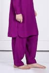 The Pony & Peony Co._Purple Rayon Solid Amer Kurta And Pant Set _Online_at_Aza_Fashions