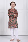 Buy_The Pony & Peony Co._Green Cotton Printed Floral Anam Kurta And Pant Set _at_Aza_Fashions