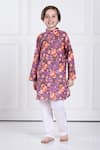 Buy_The Pony & Peony Co._Purple Cotton Printed Floral Sam Kurta And Pant Set _at_Aza_Fashions