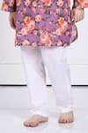 The Pony & Peony Co._Purple Cotton Printed Floral Sam Kurta And Pant Set _at_Aza_Fashions