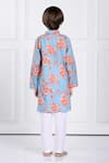 Shop_The Pony & Peony Co._Blue Cotton Printed Floral Jas Kurta And Pant Set _at_Aza_Fashions