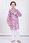 Buy_The Pony & Peony Co._Multi Color Cotton Printed Floral Noah Kurta And Pant Set _at_Aza_Fashions