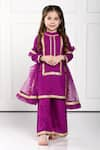 Buy_The Pony & Peony Co._Purple Cotton Embroidered Gota Patti Ria Kurta Set _at_Aza_Fashions