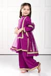 The Pony & Peony Co._Purple Cotton Embroidered Gota Patti Ria Kurta Set _at_Aza_Fashions