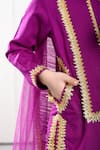 The Pony & Peony Co._Purple Cotton Embroidered Gota Patti Ria Kurta Set _Online