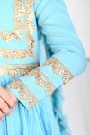 Shop_The Pony & Peony Co._Blue Cotton Embroidered Gota Patti Zoya Anarkali Set 