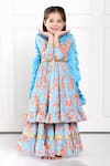 Shop_The Pony & Peony Co._Blue Cotton Print Floral Jasmine Anarkali Sharara Set _Online_at_Aza_Fashions