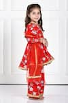 Buy_The Pony & Peony Co._Red Cotton Print Floral Flower Vine Anarkali Pant Set _at_Aza_Fashions