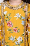 The Pony & Peony Co._Yellow Cotton Print Floral Flower Vine Kurta Pant Set _at_Aza_Fashions