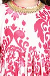 The Pony & Peony Co._Pink Cotton Print Ikat Anarkali Pant Set _at_Aza_Fashions