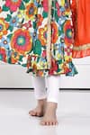 Buy_The Pony & Peony Co._Orange Cotton Print Floral Contrast Anarkali Pant Set _Online_at_Aza_Fashions