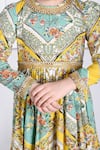 Shop_The Pony & Peony Co._Yellow Rayon Print Floral Aariana Anarkali Sharara Set _Online_at_Aza_Fashions