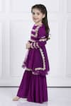 Buy_The Pony & Peony Co._Purple Rayon Embellished Gota Amairah Anarkali Sharara Set 