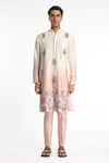 Buy_Aisha Rao_Ivory Silk Embellished Sequin Harmony Ombre Kurta With Pant _at_Aza_Fashions