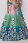 Aisha Rao_Blue Viscose Organza Embellished Sequins Isodora Applique Ombre Lehenga Set _Online_at_Aza_Fashions