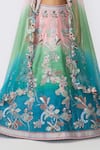 Buy_Aisha Rao_Blue Raw Silk Embellished Sequins Isolena Ombre Floral Applique Lehenga Set _Online_at_Aza_Fashions