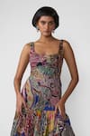 Buy_Aisha Rao_Multi Color Organza Embellished Sequins Scoop Nerys Abstract Print Frill Dress _Online_at_Aza_Fashions