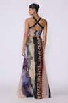 Shop_Aisha Rao_Purple Cupro Shimmer Crush Embellished Nyxen Printed Cut-out Mermaid Gown _at_Aza_Fashions