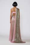 Shop_Aisha Rao_Pink Sequin Tulle Aven Ombre Embellished Pre-draped Saree With Blouse _at_Aza_Fashions