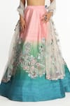 Buy_Aisha Rao_Blue Raw Silk Embroidered Sequin Sweetheart Azurena Ombre Lehenga Set _Online_at_Aza_Fashions