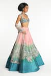 Shop_Aisha Rao_Blue Raw Silk Embroidered Sequin Sweetheart Azurena Ombre Lehenga Set _Online_at_Aza_Fashions