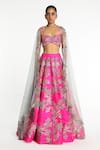 Buy_Aisha Rao_Pink Raw Silk Embroidered Sequin Sweetheart Blushique Floral Lehenga Set _at_Aza_Fashions