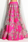 Buy_Aisha Rao_Pink Raw Silk Embroidered Sequin Sweetheart Blushique Floral Lehenga Set _Online_at_Aza_Fashions