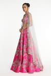 Shop_Aisha Rao_Pink Raw Silk Embroidered Sequin Sweetheart Blushique Floral Lehenga Set _Online_at_Aza_Fashions