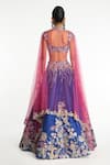 Shop_Aisha Rao_Blue Raw Silk Embellished Gota Sweetheart Neck Cobaltine Lehenga Set _at_Aza_Fashions