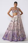 Buy_Aisha Rao_Ivory Raw Silk Embellished Sequin Eden Floral Applique Bridal Lehenga Set _at_Aza_Fashions