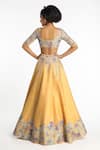 Shop_Aisha Rao_Yellow Lehenga And Blouse Raw Silk Embellished Floral Gleamora Bridal Set _at_Aza_Fashions