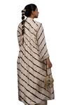 Shop_Bhusattva_Ivory Organic Silk Tie Dye Embroidery Leheriya Shrug Dress Palazzo Pant Set 